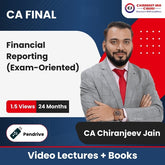 CA Final Financial Reporting (Exam-Oriented) Video Lectures by CA Chiranjeev Jain (Pendrive + Books, 24 Months, 1.5 Views)